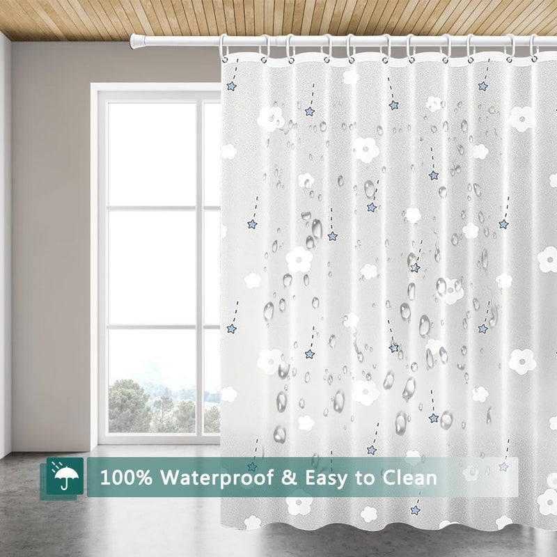 jssablo Shower Curtain Liner, 100% Waterproof Peva Shower Curtains with 3 Duty Heavy Bottom Magnets and 12 Rust Proof Grommets, 72x72 Weighted Shower Liner for Shower Stall, Bathtubs - Image 4